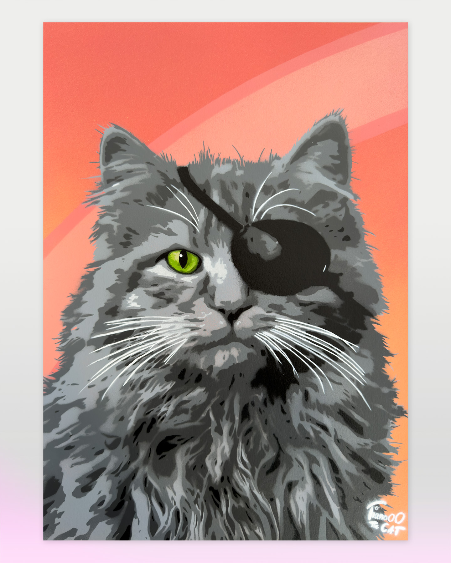 Tianooo The Cat | Pirate Cat – Original Stencil on Cardboard